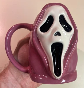 Ghost Face “Scream” Icon 3D Bioworld Horror Movie Mug Pink ~12oz Halloween Decor - Picture 1 of 6