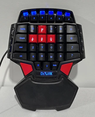Delux T9 46 Key One Handed Ergonomic Professional Gaming Keyboard Keypad Tested - Image 1 of 4