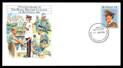 Mayfairstamps Austrália FDC 1986 Homem de Uniforme Royal Military College Primeiro Dia - Imagem 1 de 2