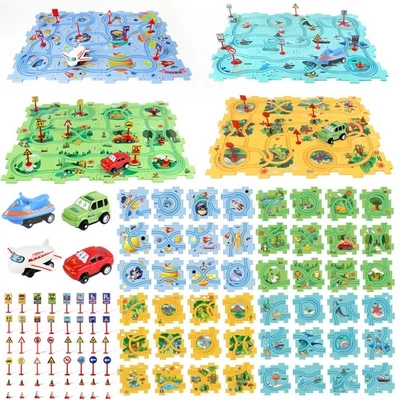 Puzzle Racer Car Track Set, Toys Boys 3-5, Gift for 3 4 5 6 Year Old Boys, Mo... - Image 1 of 4