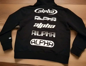 Alpha Industries Black Hoodie Men's Size Large - Picture 1 of 7