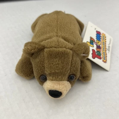 Tiny Toss'ems Bean Filled Toy Bissie Bear Plush 5" 1996 Vintage Ganz NWT - Image 1 of 4