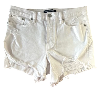 Calvin Klein Jeans Women's 4" High Rise Denim Shorts Distressed Size 29 White - Image 1 of 4