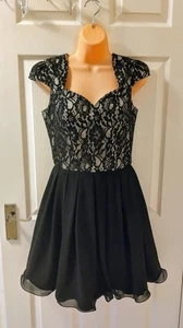 Quiz Evening Part Cocktail Dress. Stunning!! Black Size 12 Excellent Condition - Picture 1 of 4