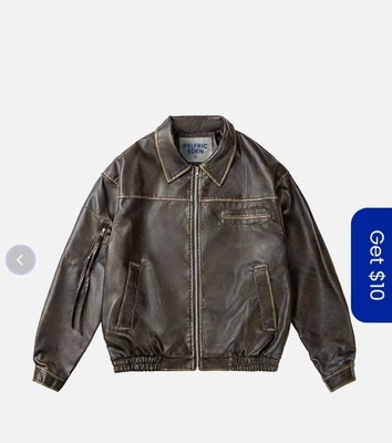 Негабаритная куртка-бомбер Aelfric Eden унисекс из искусственной кожи размер большой - Изображение 1 из 4