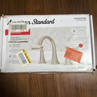 Grifo de baño American Standard Rumson 8" amplio de 2 manijas de níquel cepillado Foto 1 de 2