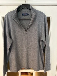Vineyard Vines Shep & Ian grauer Herrenpullover mit Viertelreißverschluss Größe Large - Bild 1 von 6