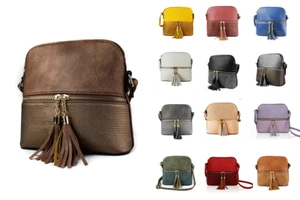 Ladies Small Snakeskin Tassel Shoulder Handbag Organiser Crossbody Messenger Bag - Picture 1 of 18