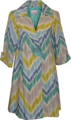 Chaqueta Blazer 3 Hermanas Pequeña Azul Estático Ajustado Largo Abrigo EE. UU. 3S899 #13283 Foto 1 de 4