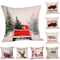 Merry Christmas Xmas Gift Throw Pillow Case Cover Cushion Sofa Car Home Decor
