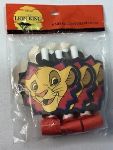 VTG Disney The Lion King Birthday Party Supplies Favors 6 Medallion Blowouts - Picture 1 of 3