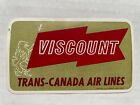 Vintage 1950's Viscount Trans Canada Airlines Luggage / Baggage Label