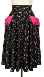 Trashy Diva Hourglass Print Vintage 50s Pockets Lucy Skirt 2 NWT Pink  - Picture 1 of 2