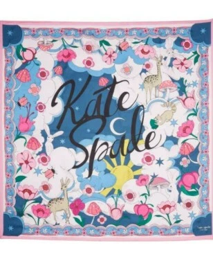 kate spade - Psychedelic Wonderland - Square Silk Scarf - Rosebud - NWT - Image 1 of 4