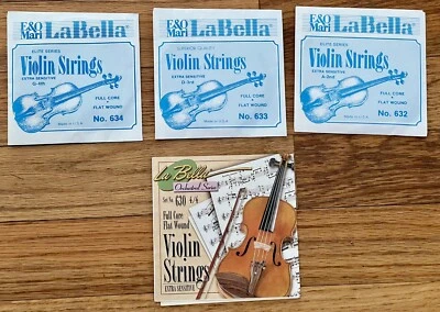 La Bella 630-4/4 Violin String Set, Chrome Steel Flat Wound 4/4 Scale - Image 1 of 2