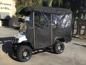 BLACK ENCLOSURE EVOLUTION D5 2+2 MAVERICK RANGER 4 PASSENGER GOLF CART COVER - Picture 1 of 15