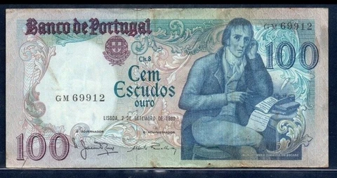 Portugal VF+ Note 100 Escudos 1980 P-178 Cover