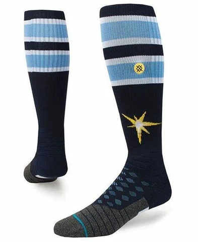 STANCE DIAMOND PRO MLB TAMPA BAY RAYS SUNBURST MEN'S CREW SOCKS L 9-13 NWT Cover