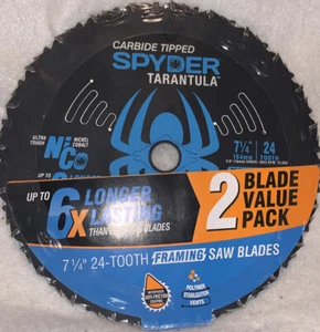 Spyder Tarantel (2) Pack 7 1/4 Zoll Hartmetall Kreissägeblatt 24T, ATB - Bild 1 von 2