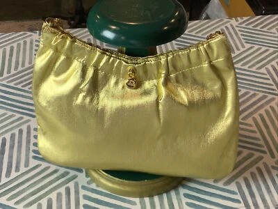 Vintage Ande’ Purse Clutch Double Chain Handle Gold Lame’ Like EUC - Image 1 of 4