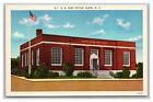 Elkin, NC, North Carolina, United States Post Office Street View, Linen Postcard