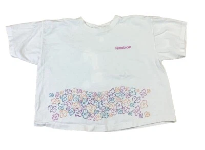 Camiseta De Colección Años 90 Reebok Spellout Logo Recortada Puntada Única Doble Cara Talla S Foto 1 de 4