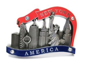 New York Metall Magnet Wolkenkratzer Freedom Chrysler Souvenir USA (141)