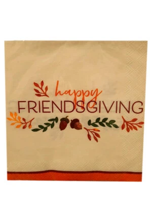 "Happy Friendsgiving" Fall Festivities 16 Ct Luncheon Napkins Thanksgiving - Image 1 of 2