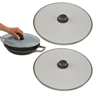 2 Pc 11" Splatter Screen Frying Pan Stainless Steel Grease Guard Shield Hot Oil - Picture 1 of 1