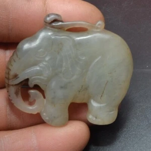 Antiguo Chino Jade Natural Mano Moda Talla Amuleto Pequeña Estatua Colgante - Imagen 1 de 5