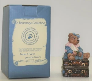 BOYDS BEAR PORCELAIN KEEPSAKE BOX BAILEY BEAR SUITCASE LE BEARMOGE COLL 1E/848 - Picture 1 of 8