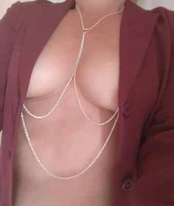 Necklace to Non Piercing Nipple Rings with Handmade Heart UK - Picture 1 of 8