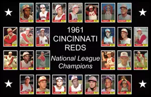 1961 CINCINNATI REDS World Series Vintage Baseball Card Custom Poster Decor Art - Picture 1 of 2