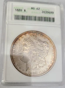 1889 Morgan Silver Dollar ANACS MS 62 Soap Box - Picture 1 of 2