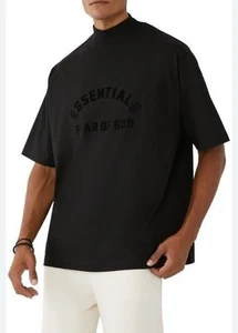 Camiseta de manga corta Fear of God ESSENTIALS negra azabache para hombre talla L - Imagen 1 de 7