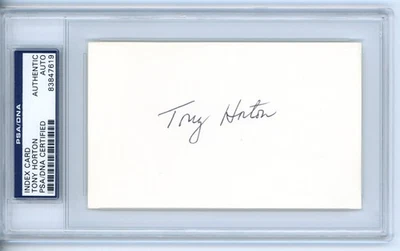 Tony Horton signed index card PSA DNA autograph auto Boston Red Sox Cleveland - Image 1 of 2