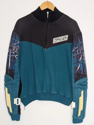 Vintage Spyder Sweater Mens L Black Green Spider Web Padded Ski 1/2 Half Zip - Image 1 of 4