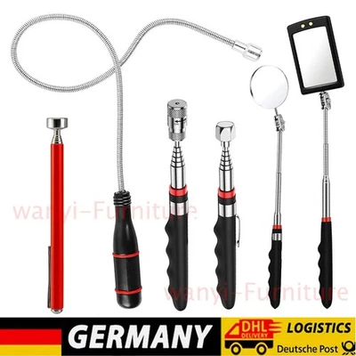 CP-AUTO 360° MAGNETHEBER SATZ TELESKOP MAGNET WERKZEUG KFZ AUTO INSPEKTIONSSPIEGEL LED