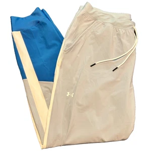 NEW NWOT Under Armour Women's Large Sky Blue White Activewear Jogger Pants Wind - Picture 1 of 11