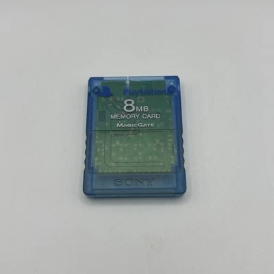 Memory Card Originale Sony 8MB Blu trasparente Playstation 2 Originale Perfetta - Immagine 1 di 2