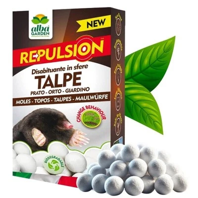 Repellente Talpe Scaccia Talpe in Sfere di Cellulosa Profumate Disabituante 100g - Immagine 1 di 4