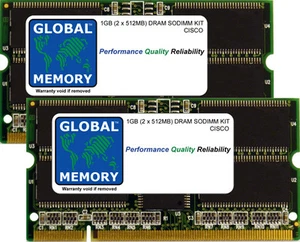 1GB (2x512MB) DRAM SODIMM RAM KIT CISCO 7200/7301/7304 ROUTERS (MEM-NPE-G1-1GB) - Picture 1 of 1