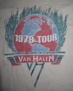 Retro 1979 VAN HALEN World Concert Tour (MED) T-Shirt DAVID ALEX EDDIE MICHAEL - Picture 1 of 5