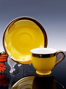 Lefton Goldrand Demitasse Fuß Tasse & Untertasse Set - Bild 1 von 14