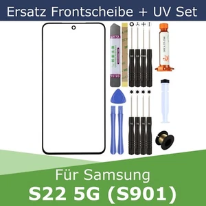 Ersatz Frontglas für Samsung S22 (S901) 5G Display Touchscreen Scheibe + UVSet - Zdjęcie 1 z 7