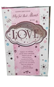 TARJETA DE CUMPLEAÑOS PARA MAMÁ 8 páginas xl tarjeta 12"" X 7"" TARJETA DE CUMPLEAÑOS DE MAMÁ Con AMOR 375S - Imagen 1 de 4