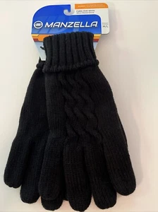 NEU Manzella Zopfmuster Handschuhwärmer Bewertung schwarz Damen M/L Designer stilvoll - Bild 1 von 1