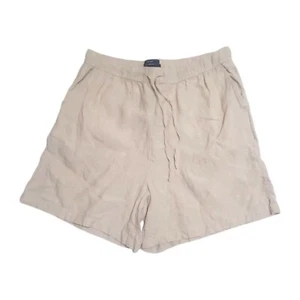Tahari Damen 100 % Leinen natur beige Kordelzug Shorts XL Taschen Beachy - Bild 1 von 15