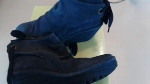 FLY London Women's Oil Suede Ankle Shoes, Diesel YEB1788FLY Size 37 EU, 6.5 US - Picture 1 of 4