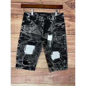 ROAD NARROWS NYC~Boys long/bike/skate shorts distressed New w/tag Sz12 - Picture 1 of 7